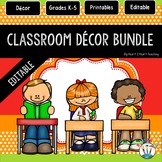 Orange, Red, and Lime Green Classroom Decor Bundle EDITABLE #1