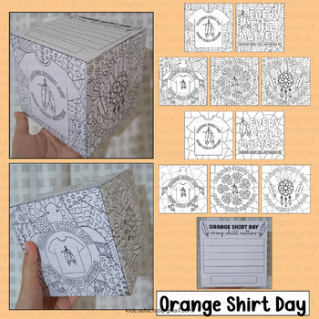 Preview of Orange Shirt Day Art Kindergarten Activities Coloring Pages Pop Art Craft Cube