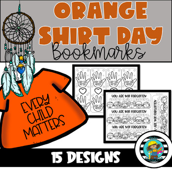 Preview of Orange Shirt Day Bookmarks| Color your own