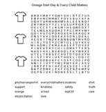 Orange Shirt Day Bookmarks, Word Search, and Colouring pag