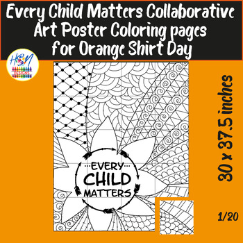 Preview of Orange Shirt Day Collaborative Art Poster - Every Child Matters Coloring pages