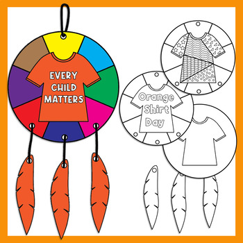 Preview of Orange Shirt Day Dream Catcher Craft Coloring Pages