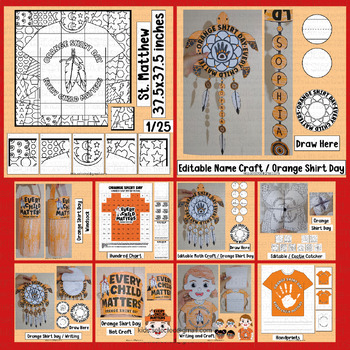 Preview of Orange Shirt Day Kindergarten Art Activities Craft Coloring Hat Writing Board