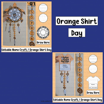 Preview of Orange Shirt Day Kindergarten Art Name Craft Activities Every Child Matters Pack