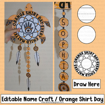 Preview of Orange Shirt Day Kindergarten Name Craft Writing Activities Art Bulletin Board