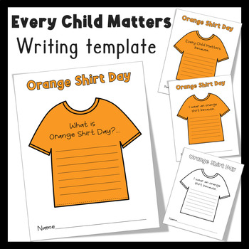 Preview of Orange Shirt Day Kindergarten Writing Templates Activities | Every Child Matters