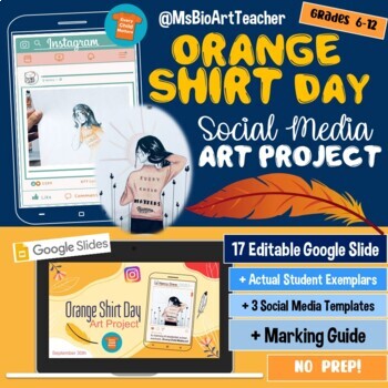 Preview of Orange Shirt Day - Social Media Art Project-Distance Learning-Google Slide