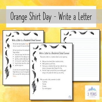 Preview of Orange Shirt Day - Write a Letter to a Residential School Survivor