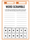 Orange Word Scramble | Back to School Printable Activity W