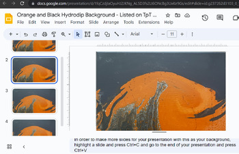 Preview of Orange and Black Custom Google Slide Background