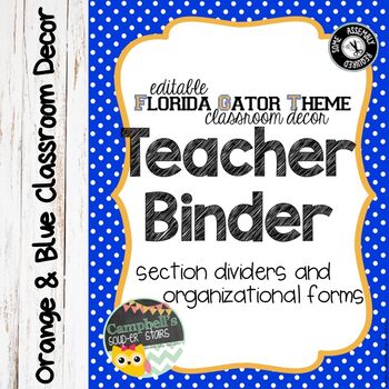 Preview of Orange and Blue Theme {Teachers Binder}