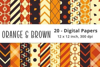 Orange and Brown Digital Papers Pattern Background Clip Art | TPT