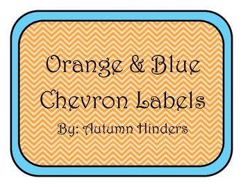Preview of Orange and Teal Chevron Labels
