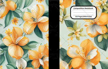 Preview of Orange blossom #1 Flower Composition Notebook Cover School,Home,Work, Clip Art