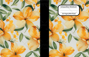 Preview of Orange blossom #2 Flower Composition Notebook Cover School,Home,Work, Clip Art