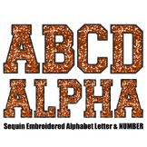 Orange fuax sequin alphabet letters and number