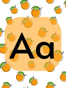 Preview of Oranges Fruit Alphabet Posters | Classroom Decor | ABCs | A to Z | Fall Harvest