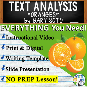 Preview of Oranges by Gary Soto | Citing Text Evidence Expository Essay | Print and Digital