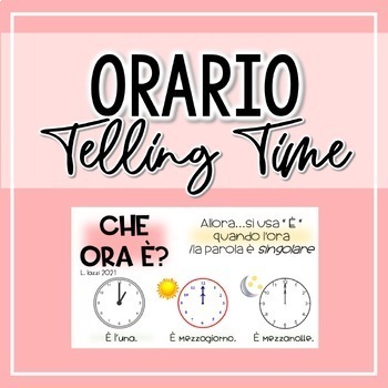 Preview of Orario in Italiano | Telling Time in Italian