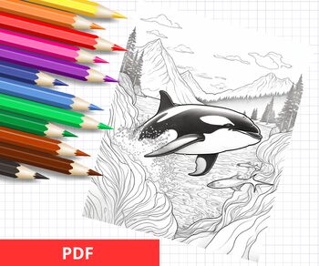 Preview of Orca Coloring Pages For Kids, End of the year activities