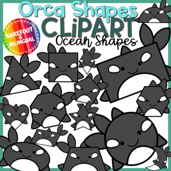 Preview of Orca Shape Clipart - Ocean Animals 2D Shapes