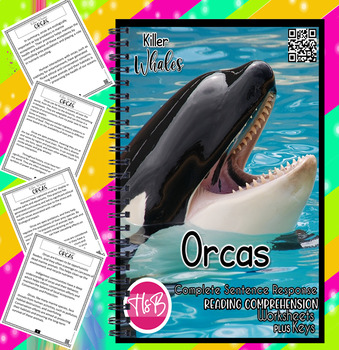 Preview of Orcas Killer Whales | Animal Worksheets | Reading Comprehension + Answer