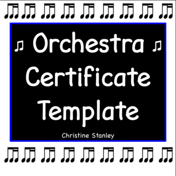 Preview of Orchestra Award ♫ Certificate ♫ Editable Template
