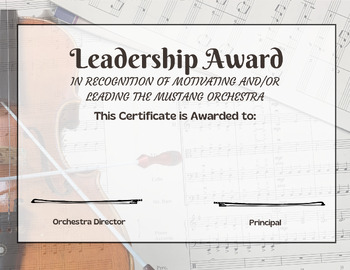Preview of Orchestra Awards Template