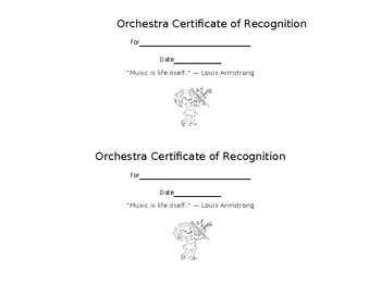 Preview of Orchestra Certificate of Recognition