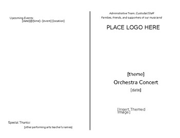 Preview of Orchestra Concert Program (Printable & Foldable)