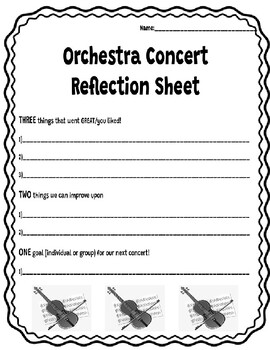 Preview of Orchestra Concert Reflection Sheet