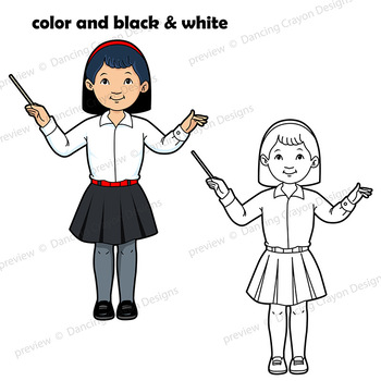kid music conductor clipart