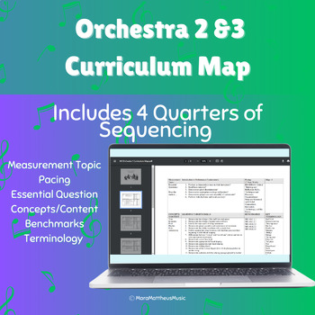 Preview of Orchestra Curriculum Map for 2nd and 3rd Years {Editable}