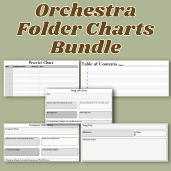 Preview of Orchestra Folder Charts Bundle (TOC, Practice Charts, Song & Composer Info)