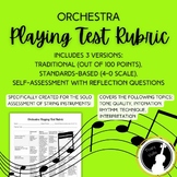 Orchestra Playing Test Rubric | Traditional or Standards-B