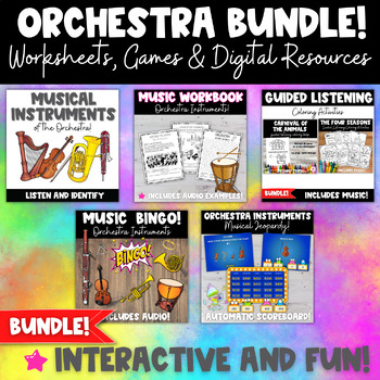 Preview of Orchestra Bundle - Worksheets, Activities, Games, Interactive Resources