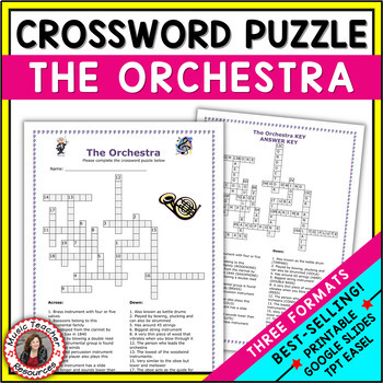 Orchestra Crossword Puzzle by MusicTeacherResources TPT