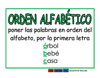 Orden alfabetico verde by 123UnoDos Tres Educational Recursos | TPT