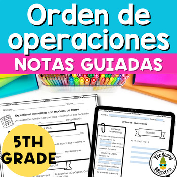Preview of Orden de operaciones Order of Operations Math Guided Notes in Spanish 5th Grade