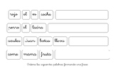 Ordenar palabras / Ordenar sílabas en Español