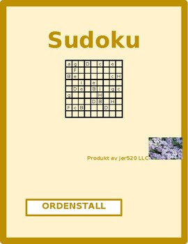 Preview of Ordenstall (Ordinal Numbers in Norwegian) Sudoku