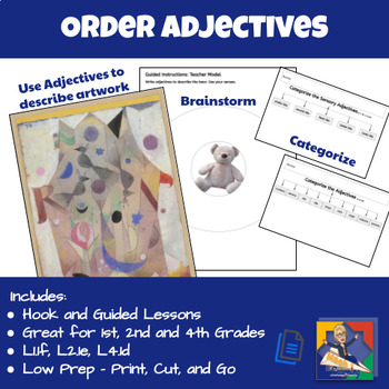 Preview of Order Adjectives Lessons (L.4.1d) - Merging Art Appreciation and Grammar Usage