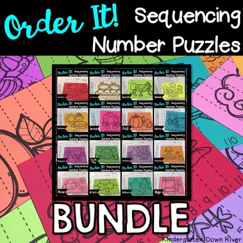 Preview of Order It! Sequencing Number Puzzles {English & Spanish} BUNDLE {TEKS/CCSS}