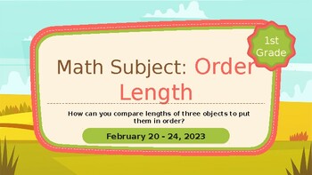 Preview of Order Length - 1st Grade - Lesson PPT