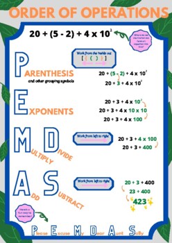 Preview of Order Of Operations PEMDAS Anchor Chart