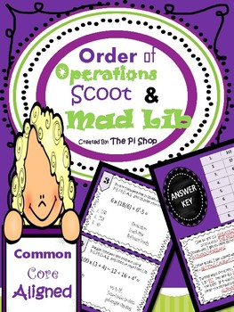 Preview of Order Of Operations Mad Libs & {Scoot}