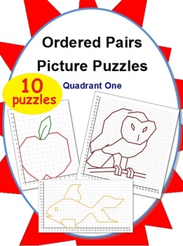 Preview of 10 Ordered Pairs Mystery Picture Puzzles (Quadrant 1)