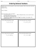 Order Rational Numbers Notes and Problems (6.2D)