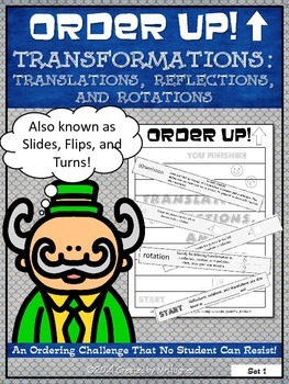 Preview of Transformations : Translations, Reflections, and Rotations | Order Up!
