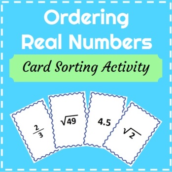 Preview of Order a Set of Real Numbers - Flashcard Sorting Activity - TEKS 8.2D